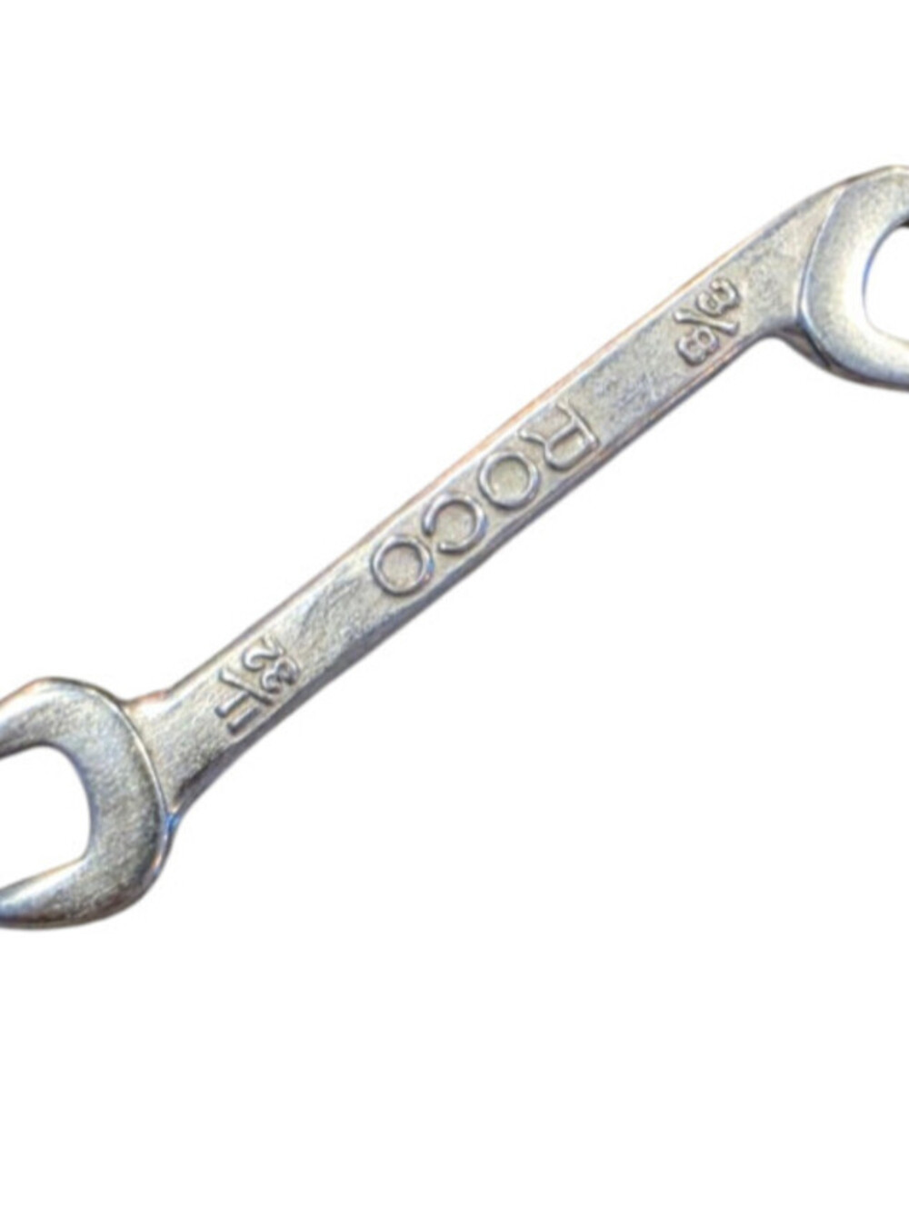 Vintage ROCO double-ended open-jaw wrench 11/32" & 3/8"
